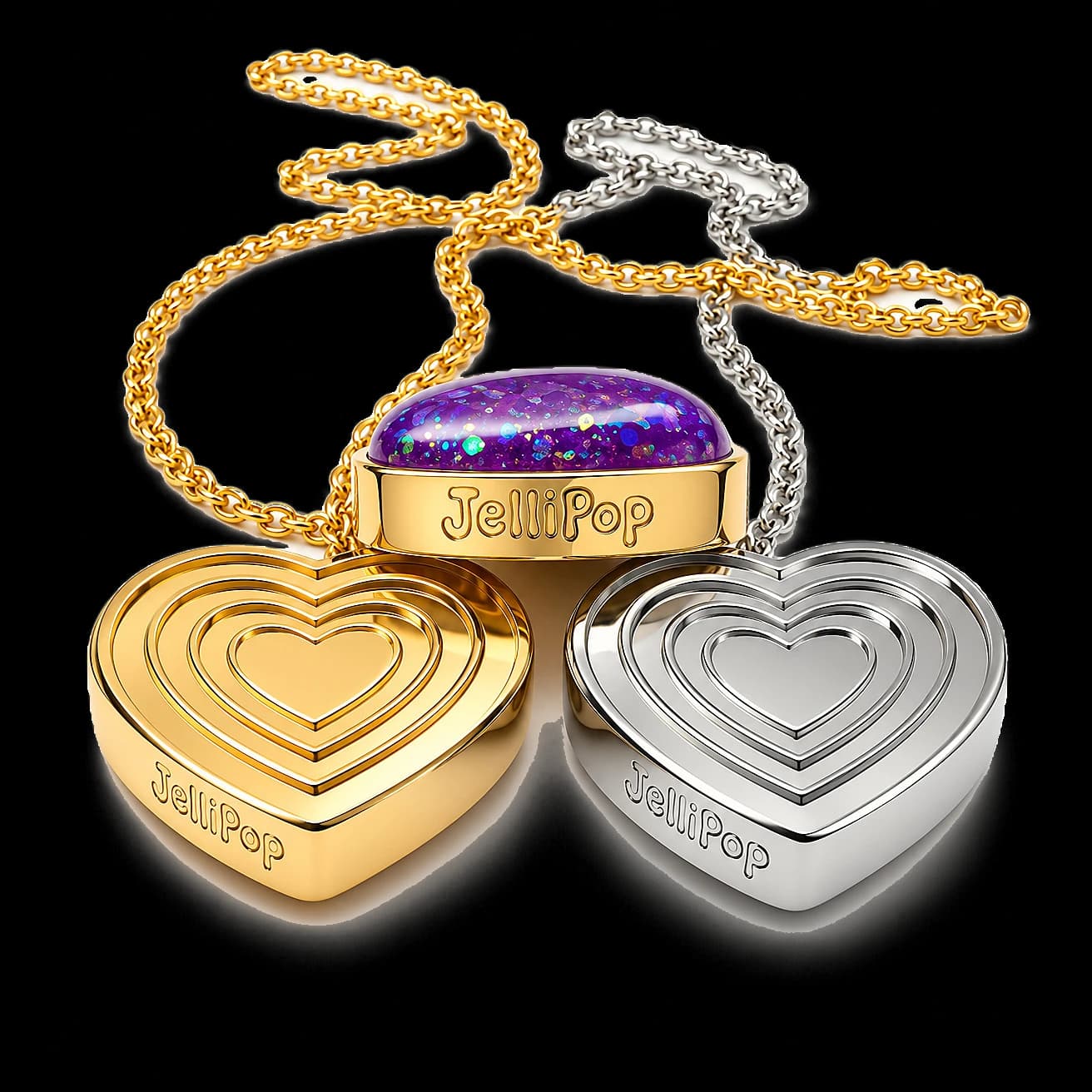 Violet Dream shown with the gold and silver bezels
