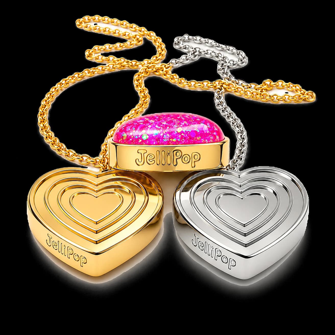 Bubblegum Pink shown with the gold and silver bezels